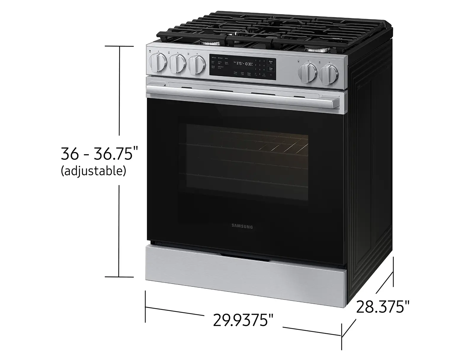 Samsung Bespoke 6.0 Cu Ft Smart Single Oven Gas Range - Stainless Steel-3