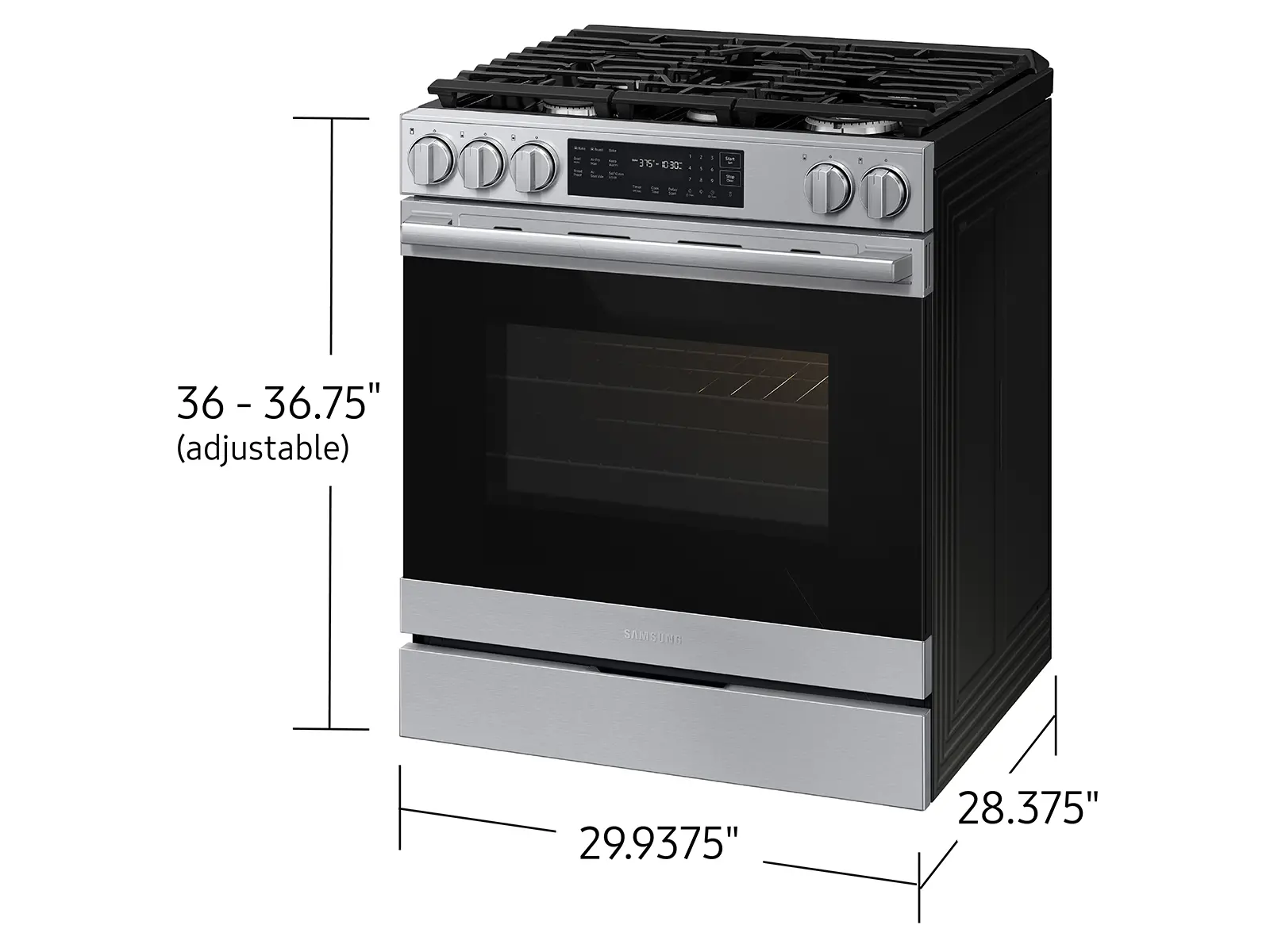 Samsung Bespoke 6.0 Cu Ft Smart Single Oven Gas Range - Stainless Steel-3