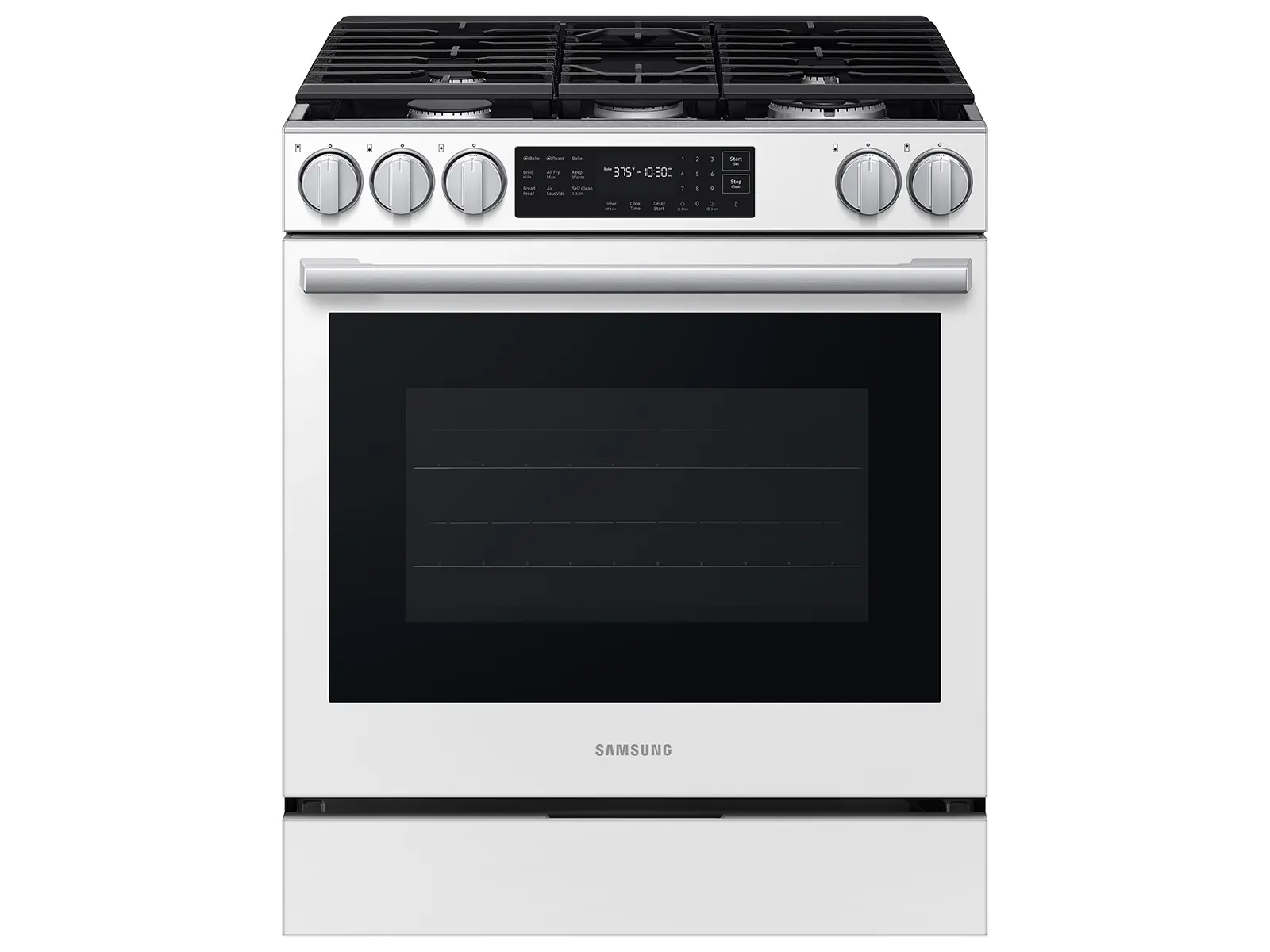 Samsung Bespoke 6.0 Cu Ft Smart Single Oven Gas Range - White Glass-1