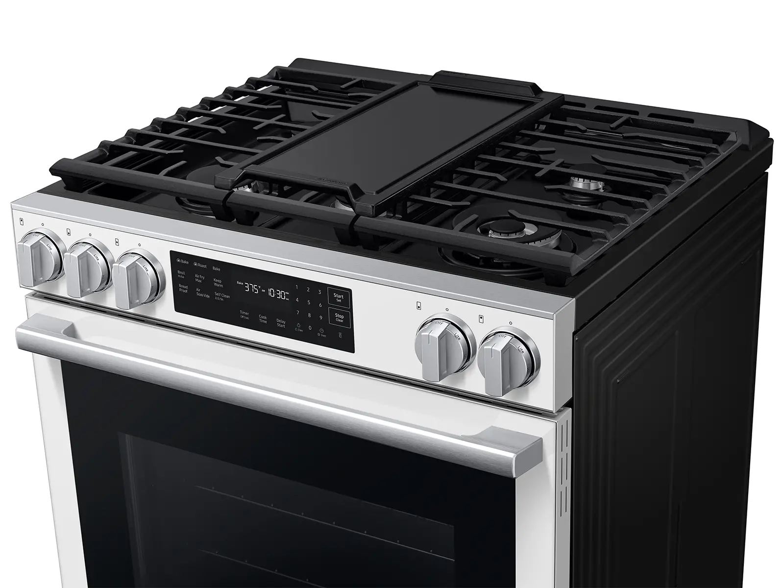 Samsung Bespoke 6.0 Cu Ft Smart Single Oven Gas Range - White Glass-14