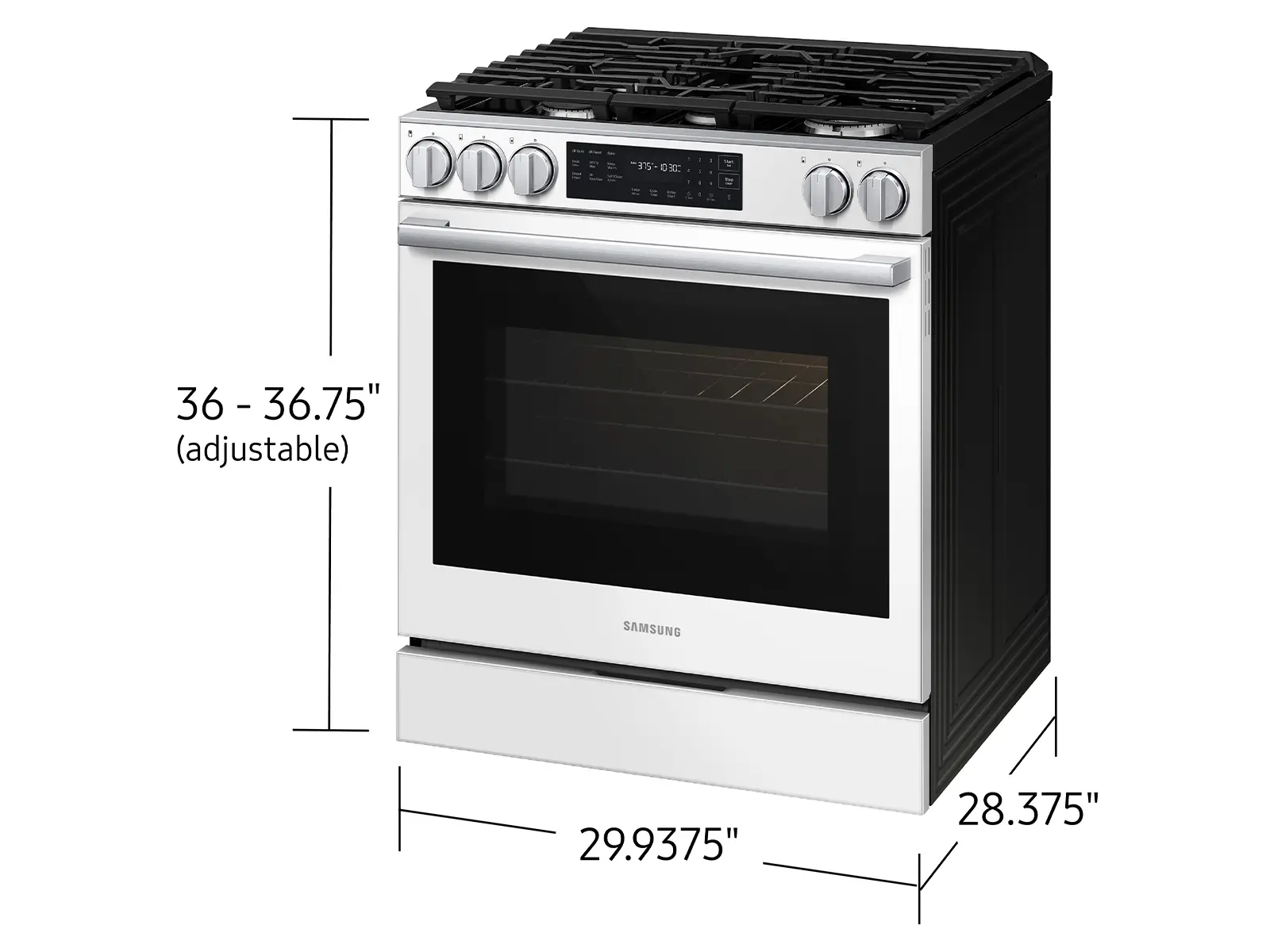 Samsung Bespoke 6.0 Cu Ft Smart Single Oven Gas Range - White Glass-3