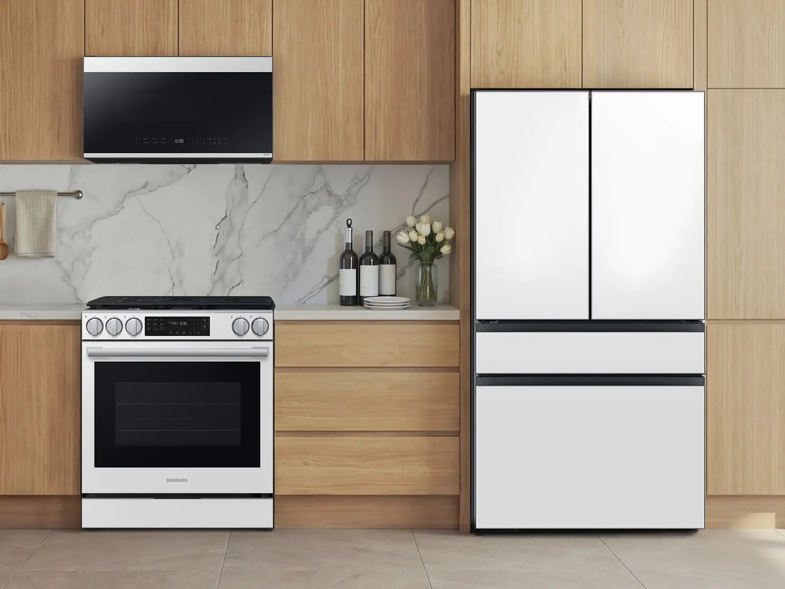 Samsung Bespoke 6.0 Cu Ft Smart Single Oven Gas Range - White Glass-4