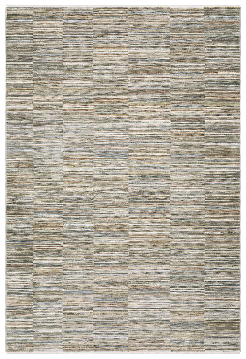 Soho 10 x 13 Beige Multicolor Rug with Geometric Stripe