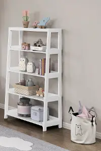 Skylar White 5-Shelf Bookcase