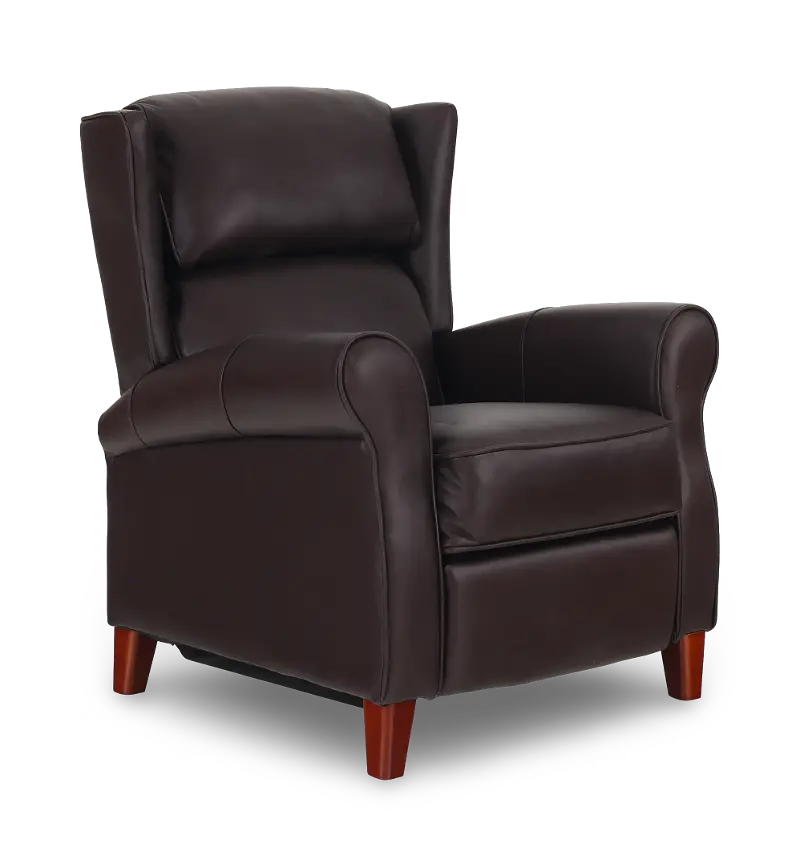 Rowan Café Dark Brown Leather High Leg Power Recliner