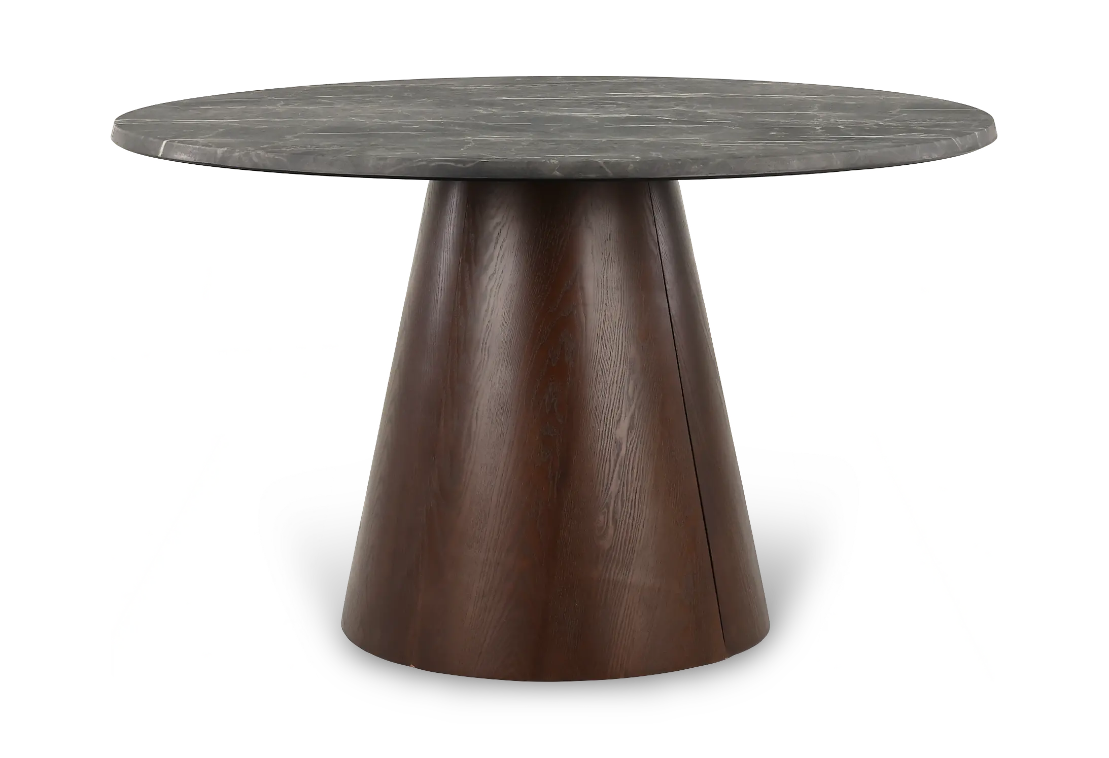 Frankling Dark Oak Faux Marble Round Table-1