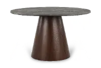 Frankling Dark Oak Faux Marble Round Table