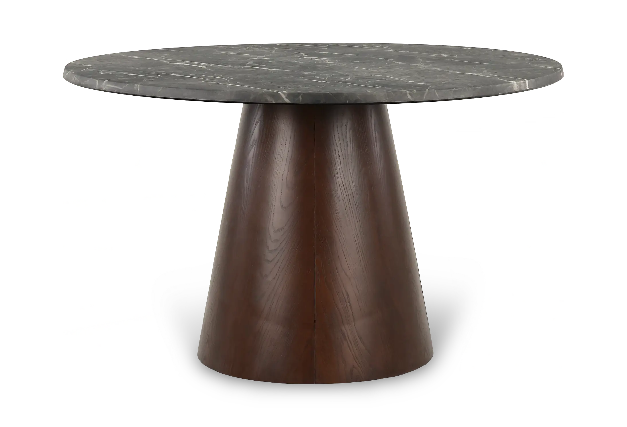 Frankling Dark Oak Faux Marble Round Table-2