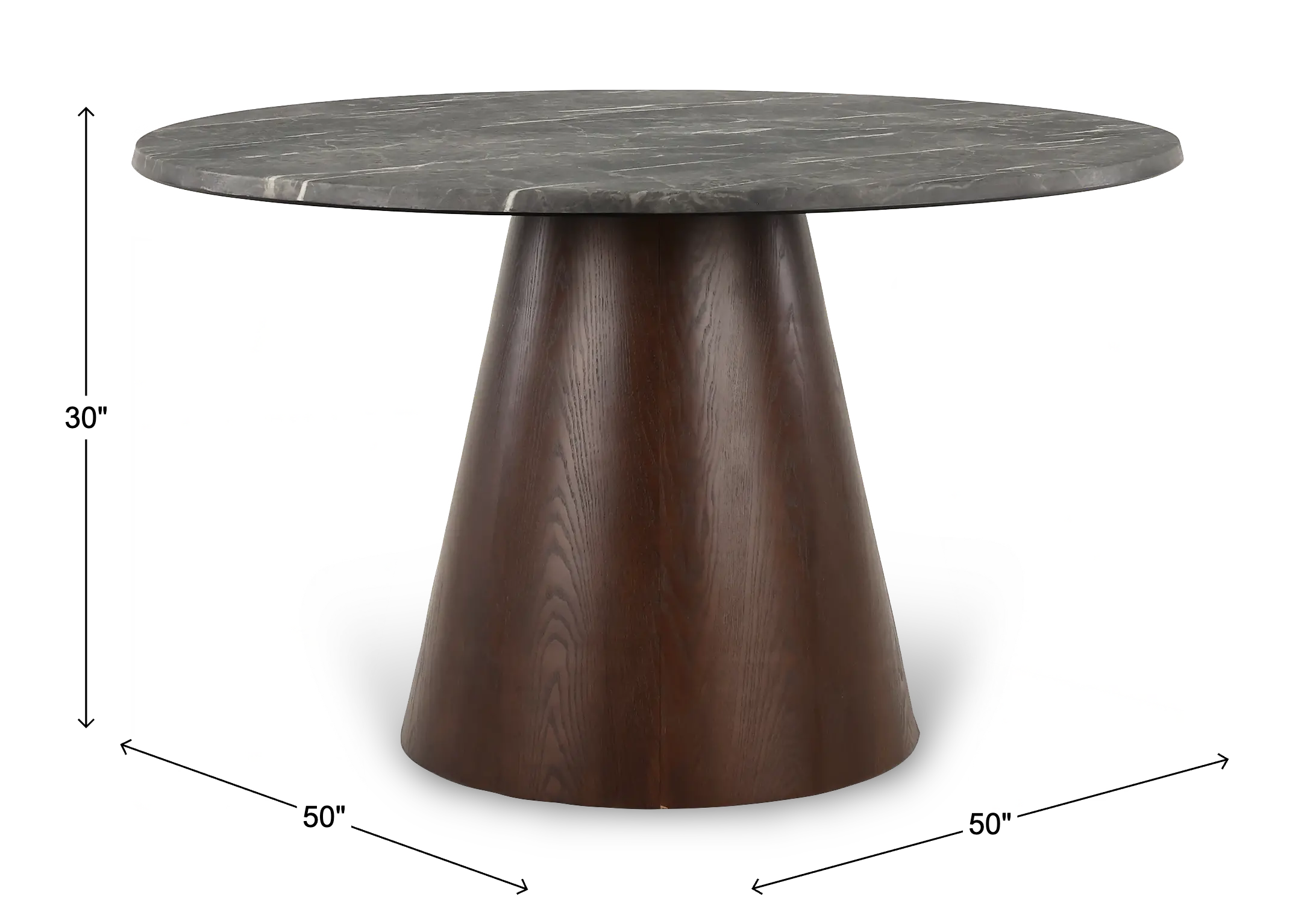 Frankling Dark Oak Faux Marble Round Table-3