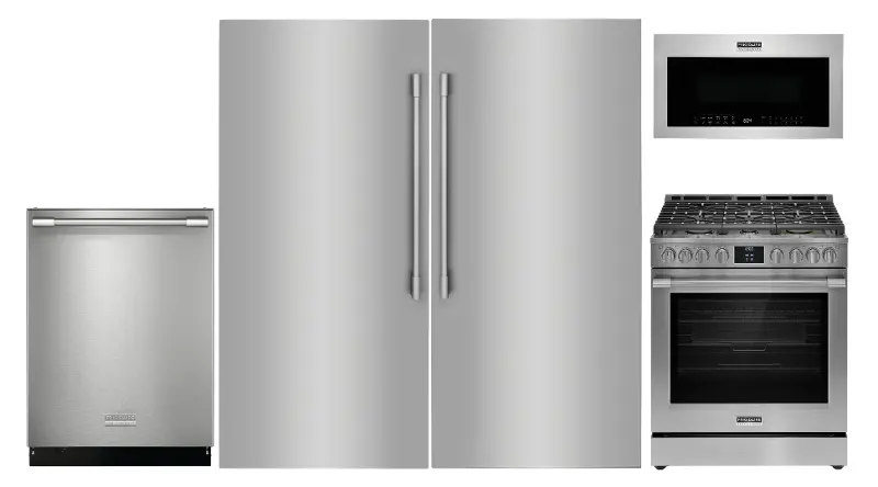 Frigidaire Professional 4 Piece Gas Kitchen Appliance Package - Stainless Steel