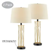 28.5  Gold with Black Base Table Lamp