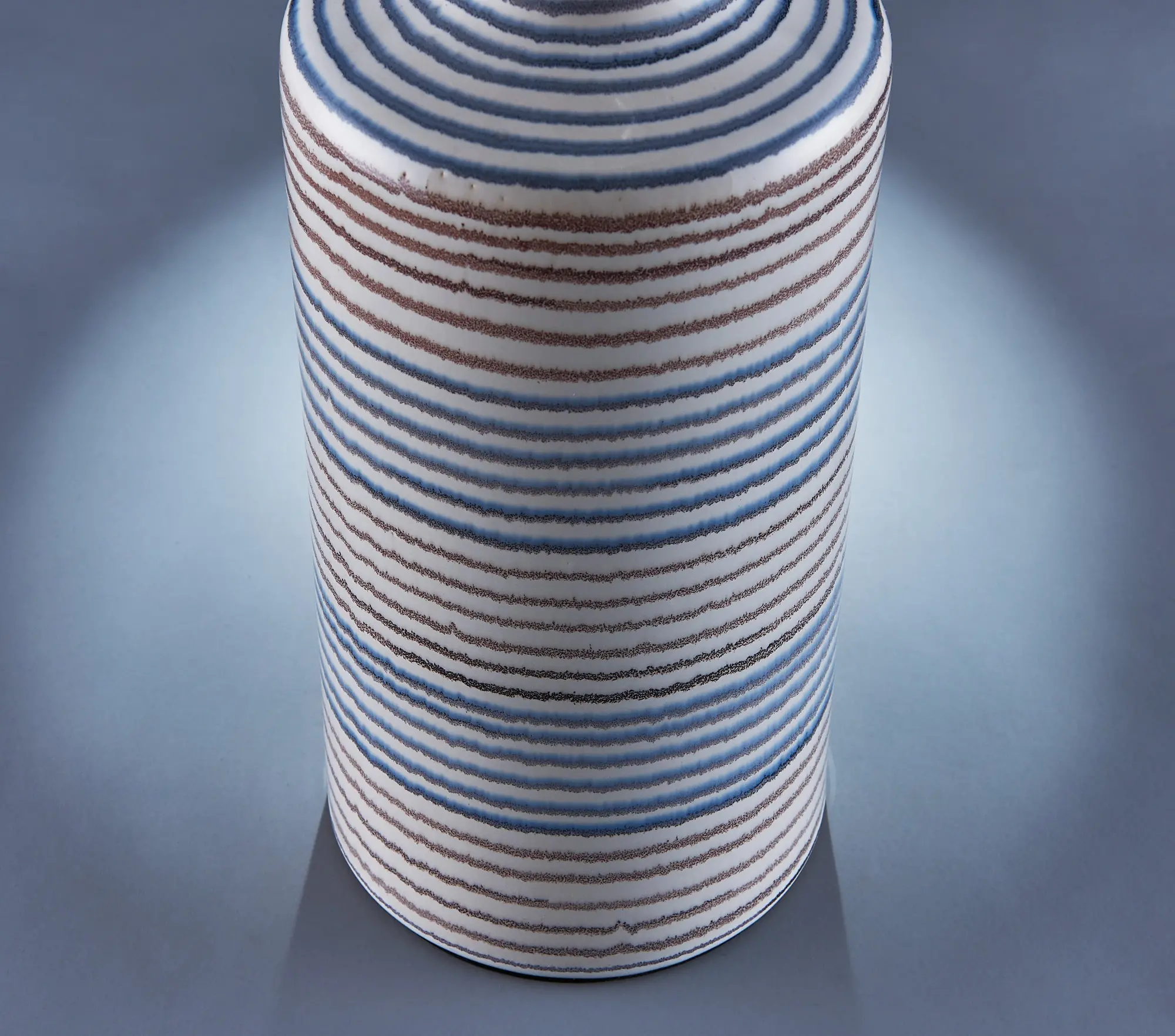 23  Blue and Gray Striped Ceramic Table Lamp-4