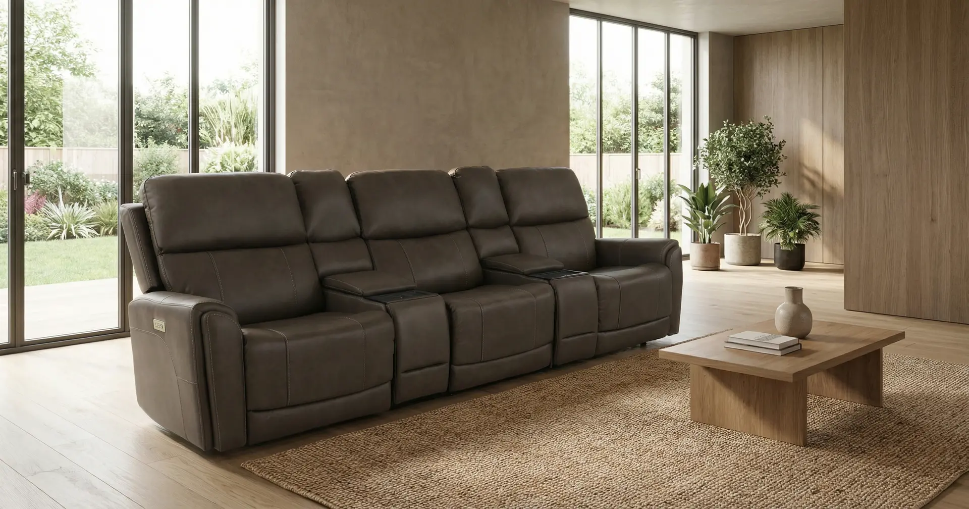 Damon Capriccio Smoke 5- Piece Power Reclining Home Theater Seating-13
