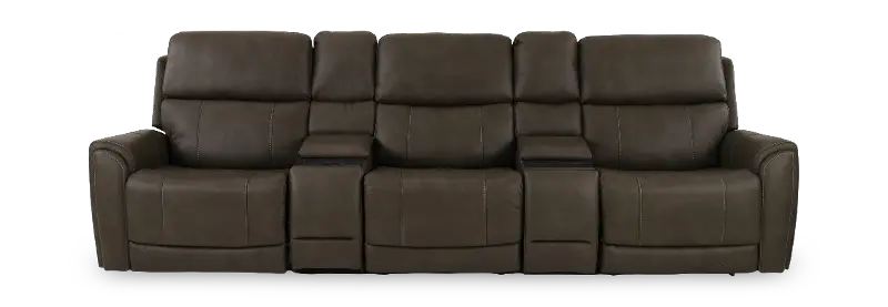 Damon Capriccio Smoke 5- Piece Power Reclining Home Theater Seating