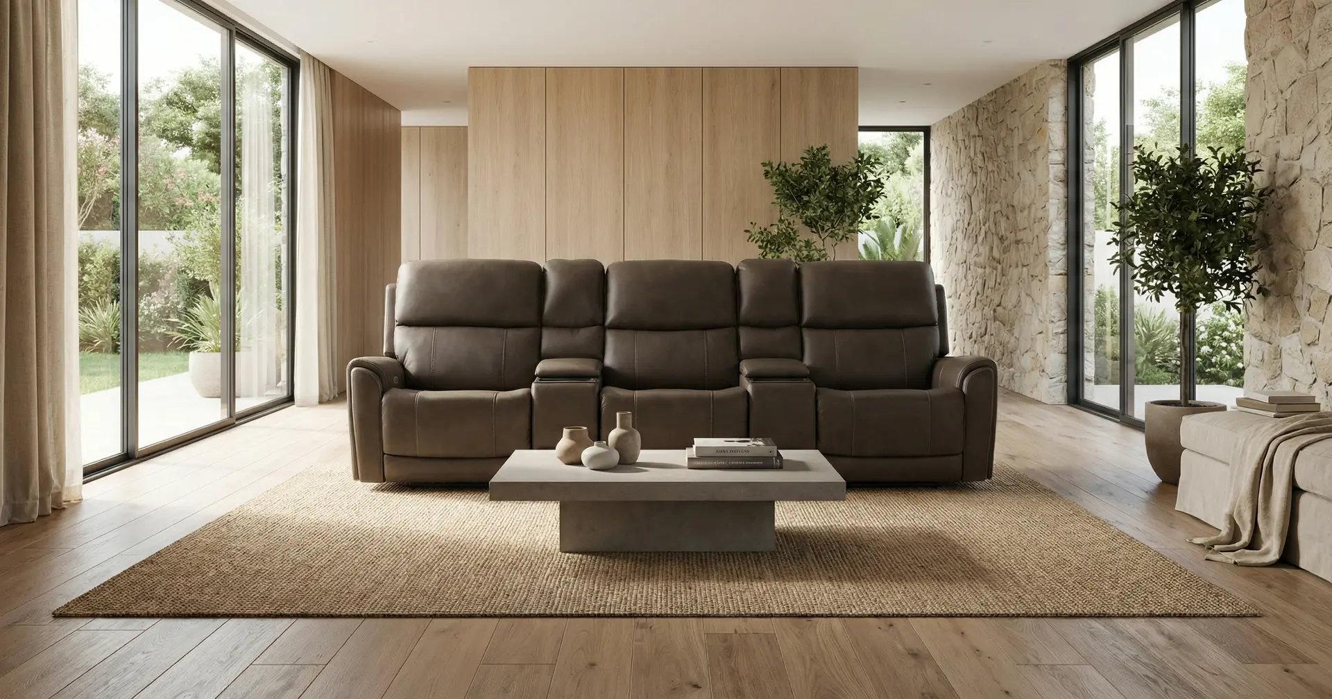 Damon Capriccio Smoke 5- Piece Power Reclining Home Theater Seating-2