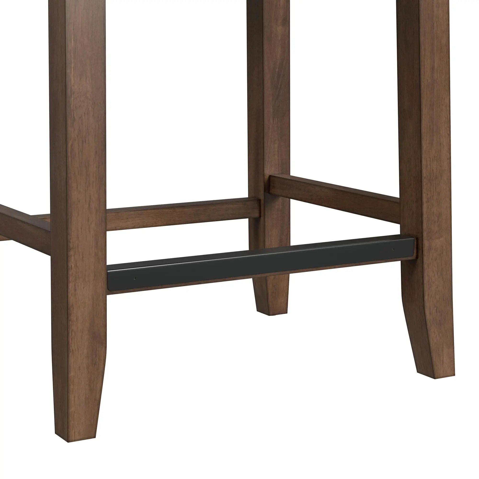 Santa Barbara Walnut Island with 2 Dark Gray Bar Stools-5