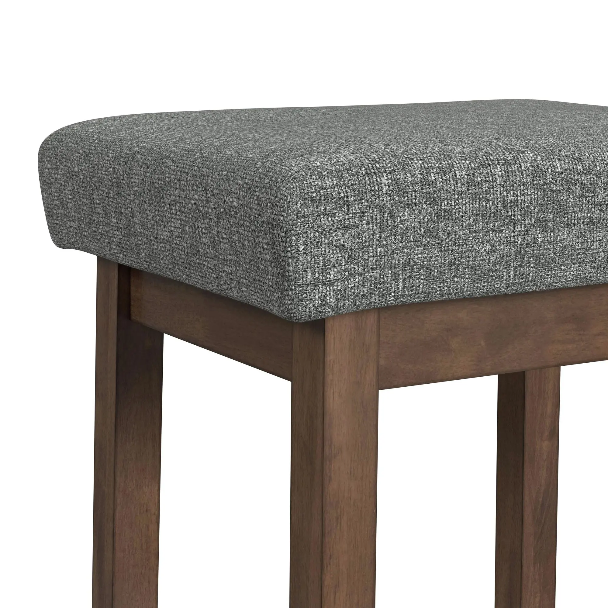 Santa Barbara Walnut Island with 2 Dark Gray Bar Stools-7