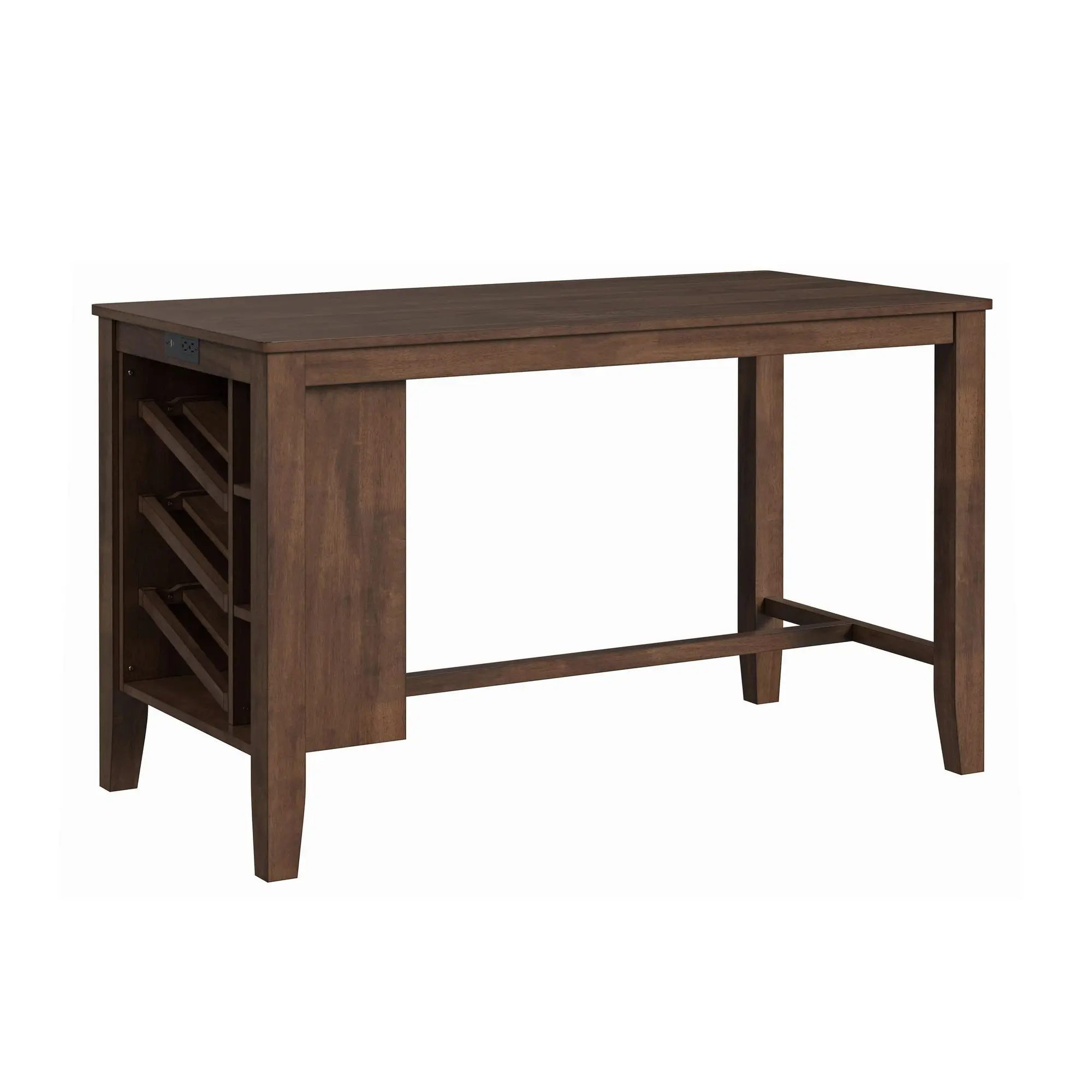 Santa Barbara Walnut Island with 2 Dark Gray Bar Stools-9