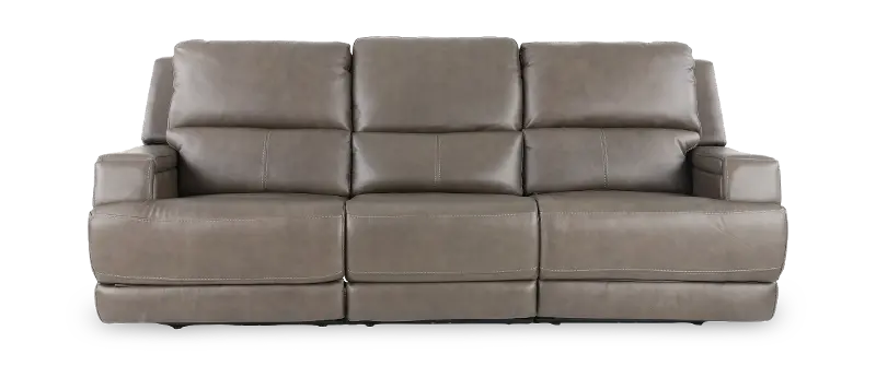 Rushton Lontra Brown Leather Triple Power Reclining Sofa