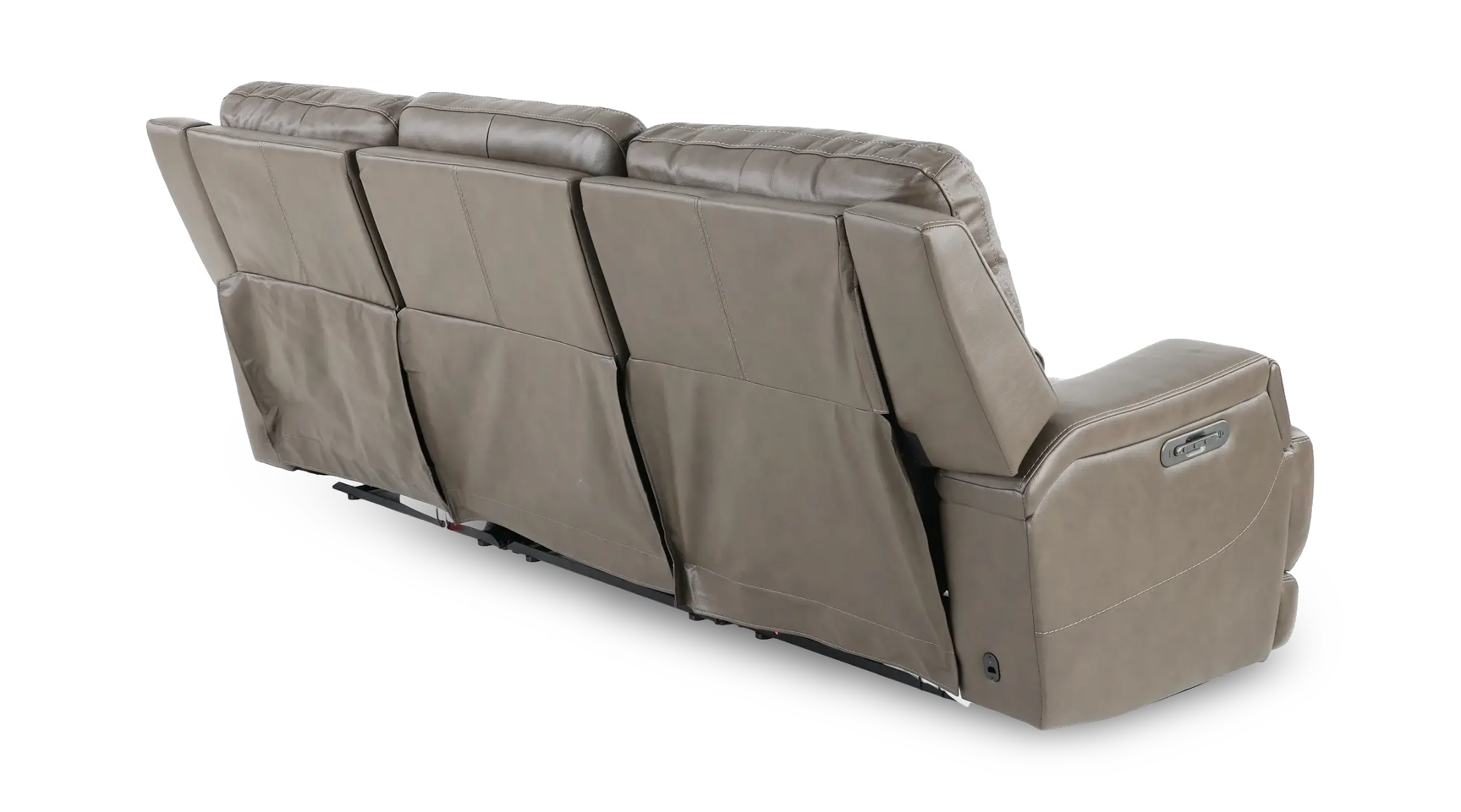 リヨン Rushton Lontra Brown Leather Triple Power Reclining Sofa | RC Willey