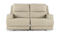Rushton White Leather Power Reclining Loveseat