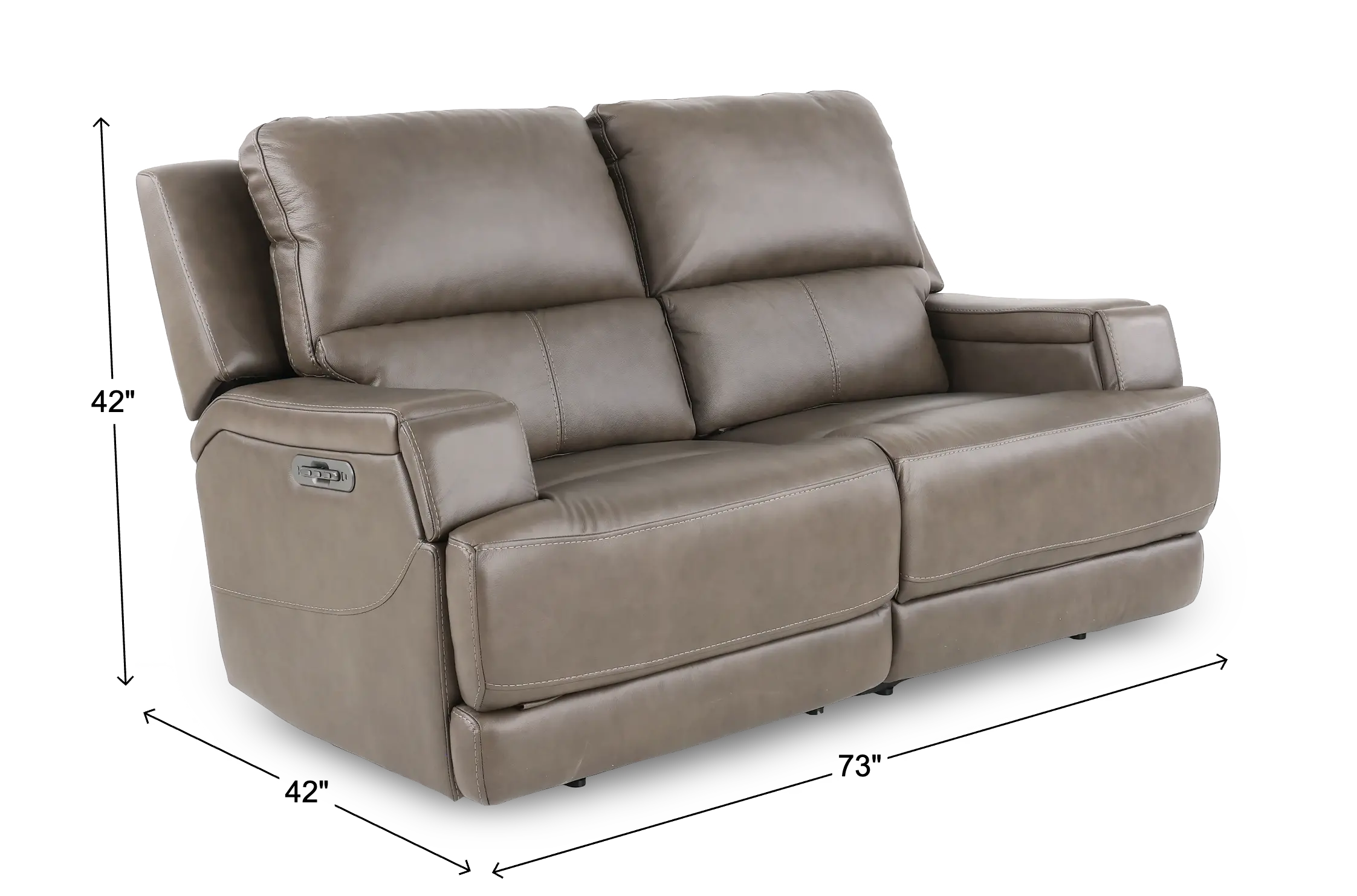 Rushton Lontra Brown Leather Power Reclining Loveseat-3