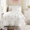 Bow Embroidered White Queen and Full Quilt Set