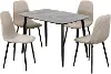 Tia Gray Sintered Stone Top 5-Piece Dining Set