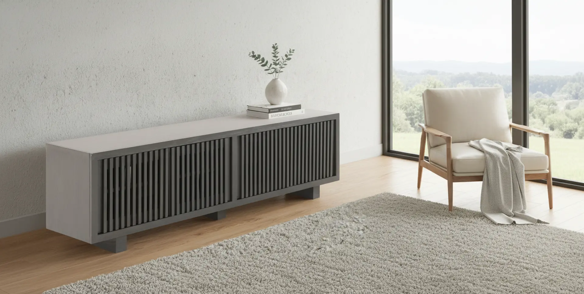 Gray Oak TV Stand-2