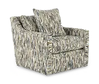BABCHA/KIKI MARINA Pamela Mahogany Brown Swivel Accent Chair