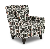 KIWACCCH/MANHATTAN PEPPER Joyce Pepper Charcoal Patterned High-Back Upholstered Chair