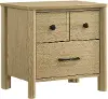 C0367A-025 Frank Light Brown 3-Drawer Nightstand