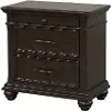 C0460A-025 Grant Dark Brown 3-Drawer Nightstand