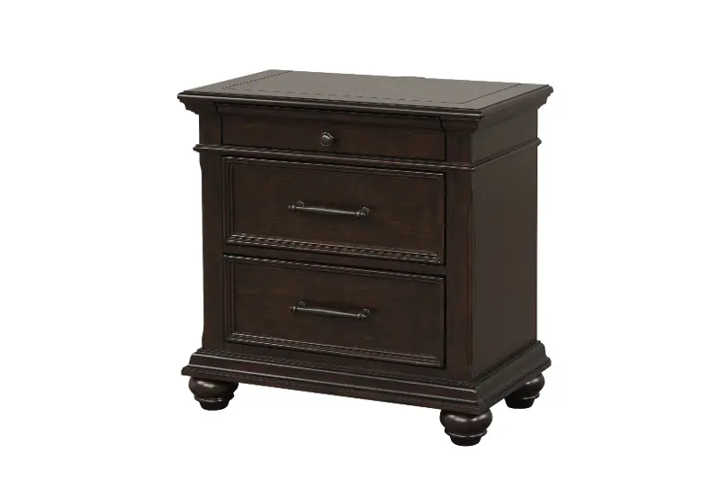 Grant Dark Brown 3-Drawer Nightstand