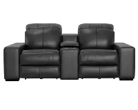 64419/1299-08/3099-08 Ferrara Black Leather Power Reclining Loveseat