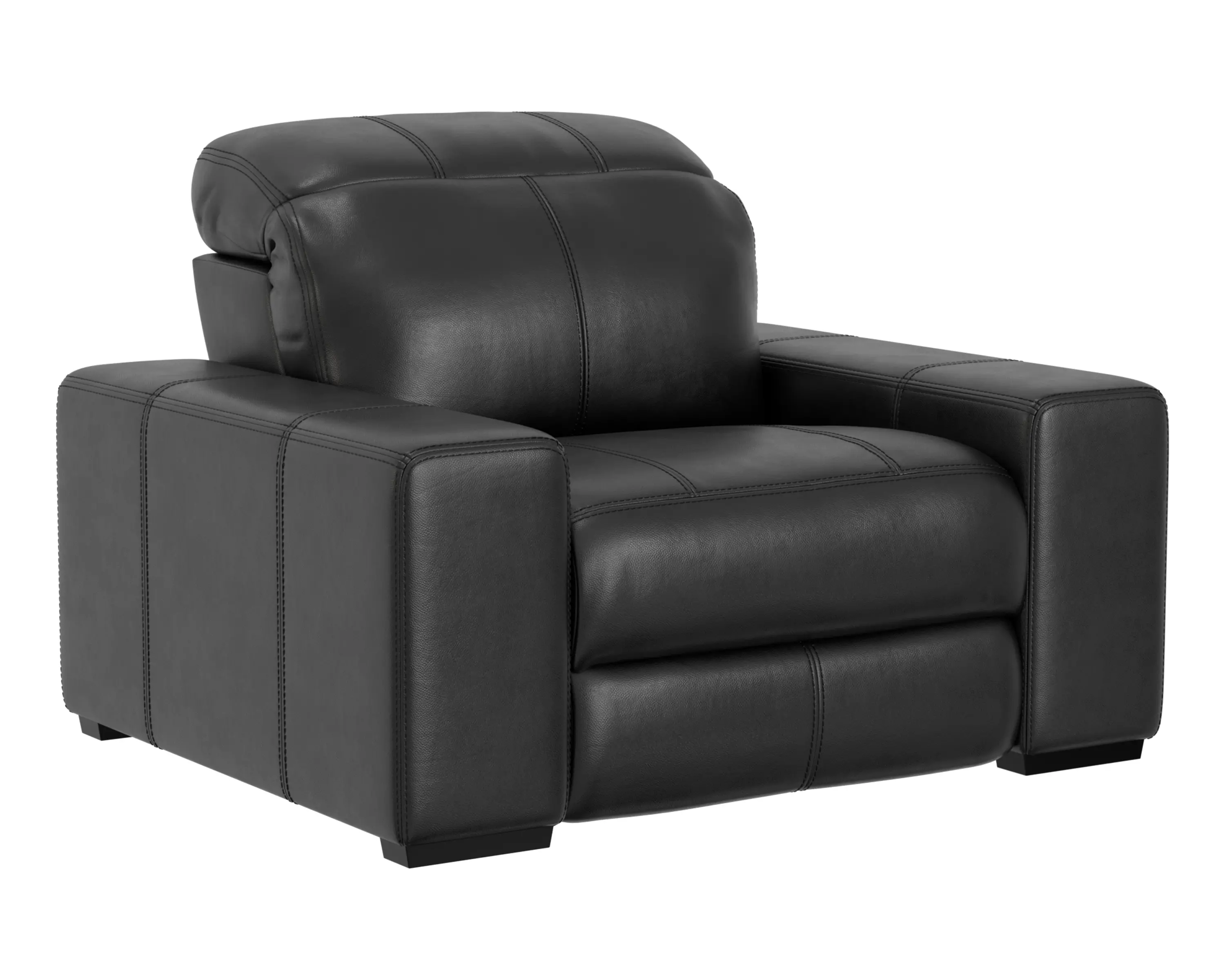 64410-7/1299-08/3099-08 Ferrara Black Leather Power Recliner-1