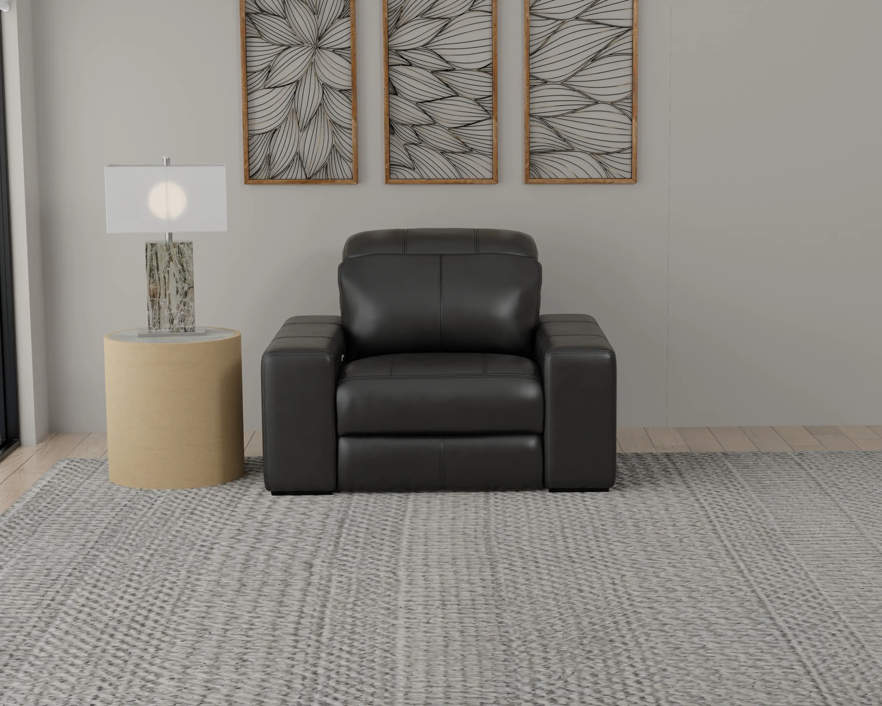 64410-7/1299-08/3099-08 Ferrara Black Leather Power Recliner-12