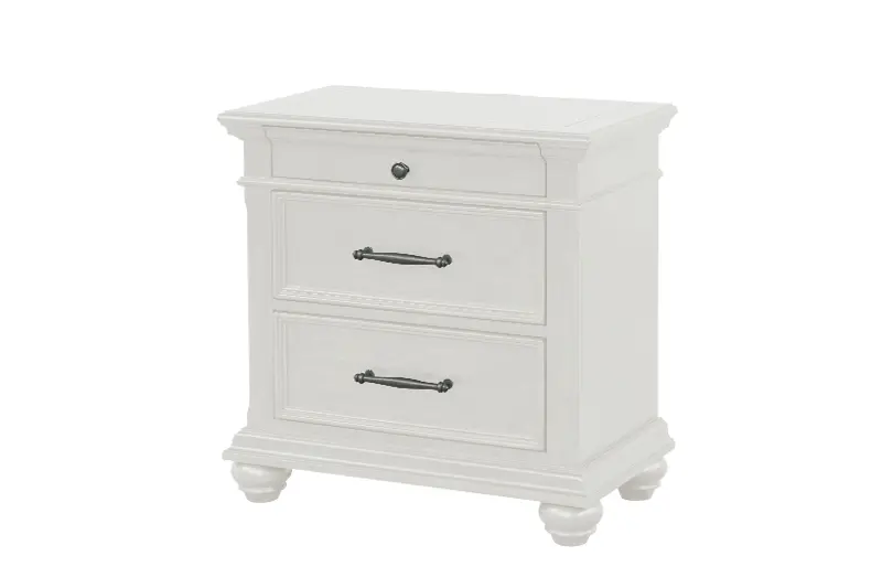Grant White 3-Drawer Nightstand