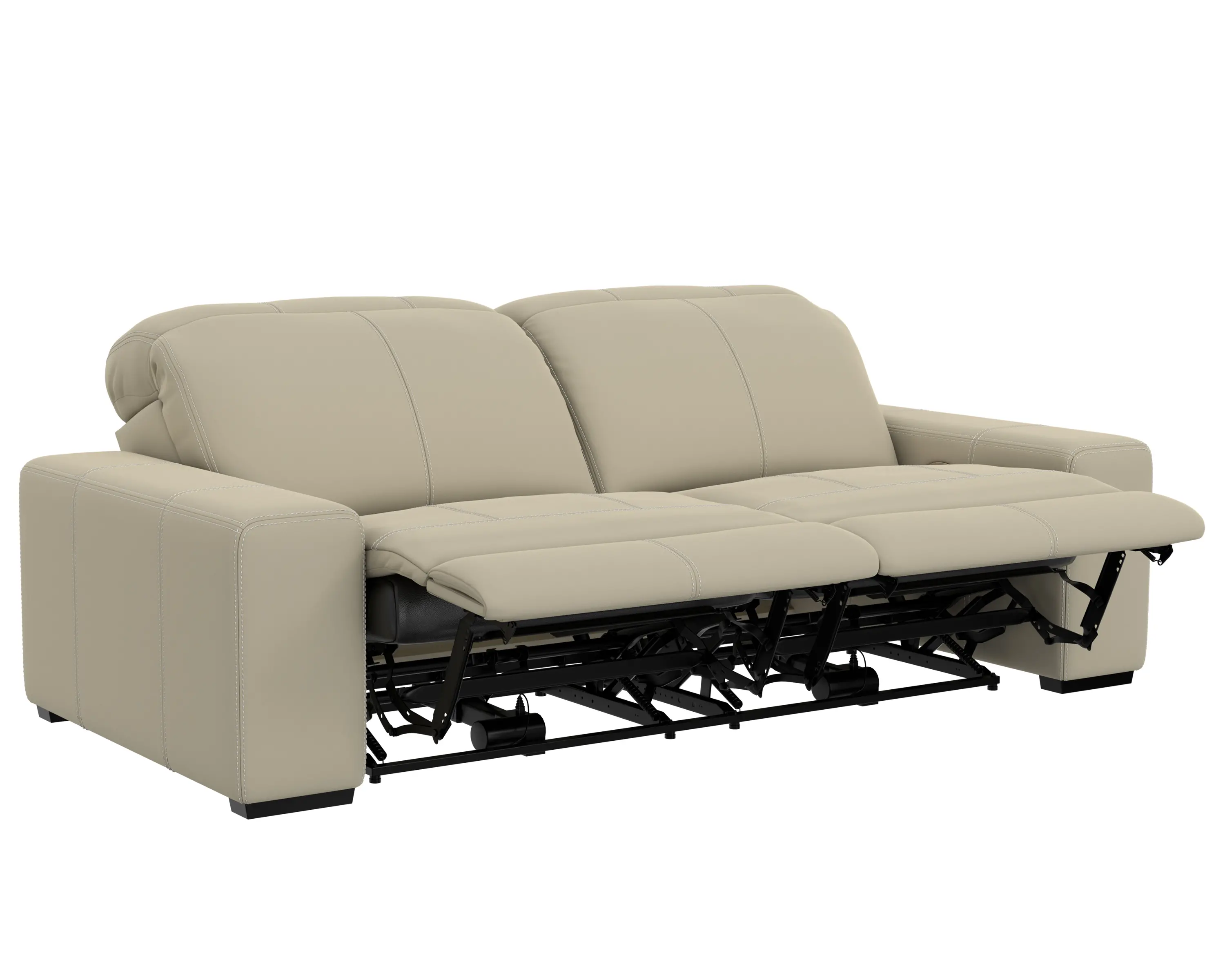 64411/1299-56/3099-56 Ferrara Smoke Off-White Leather Power Reclining Sofa-4