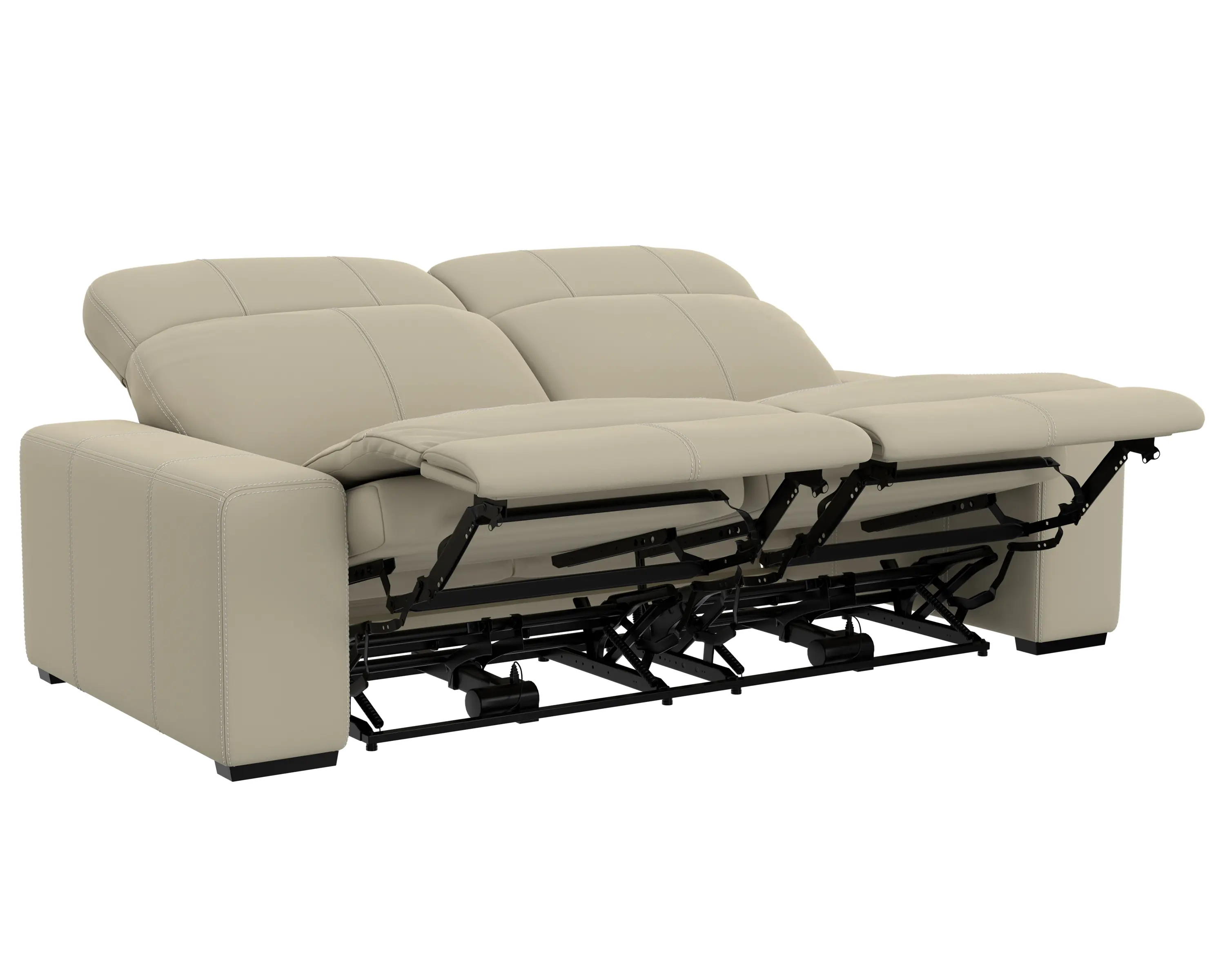 64411/1299-56/3099-56 Ferrara Smoke Off-White Leather Power Reclining Sofa-5