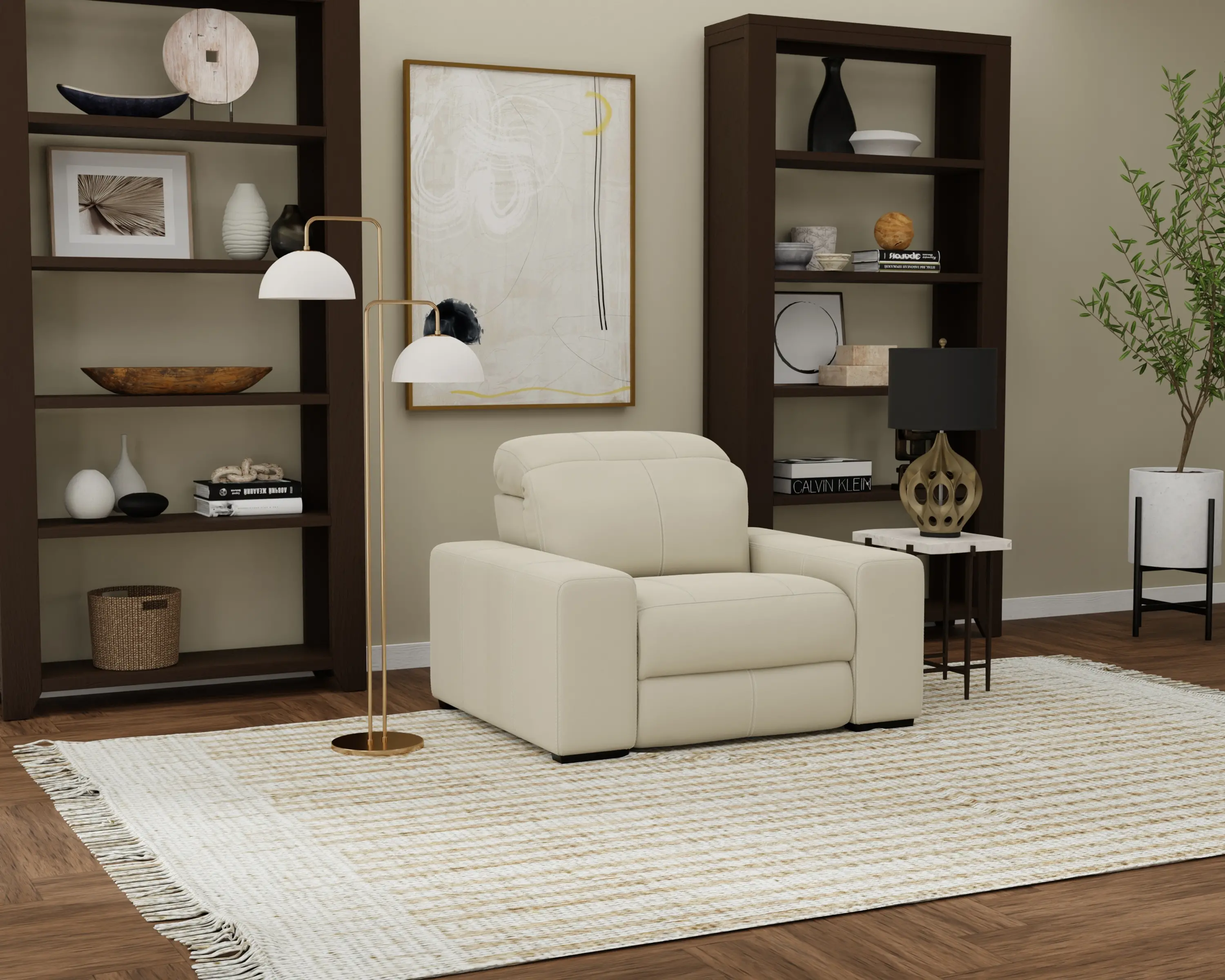 64410-7/1299-56/3099-56 Ferrara Smoke Off-White Leather Power Recliner-2