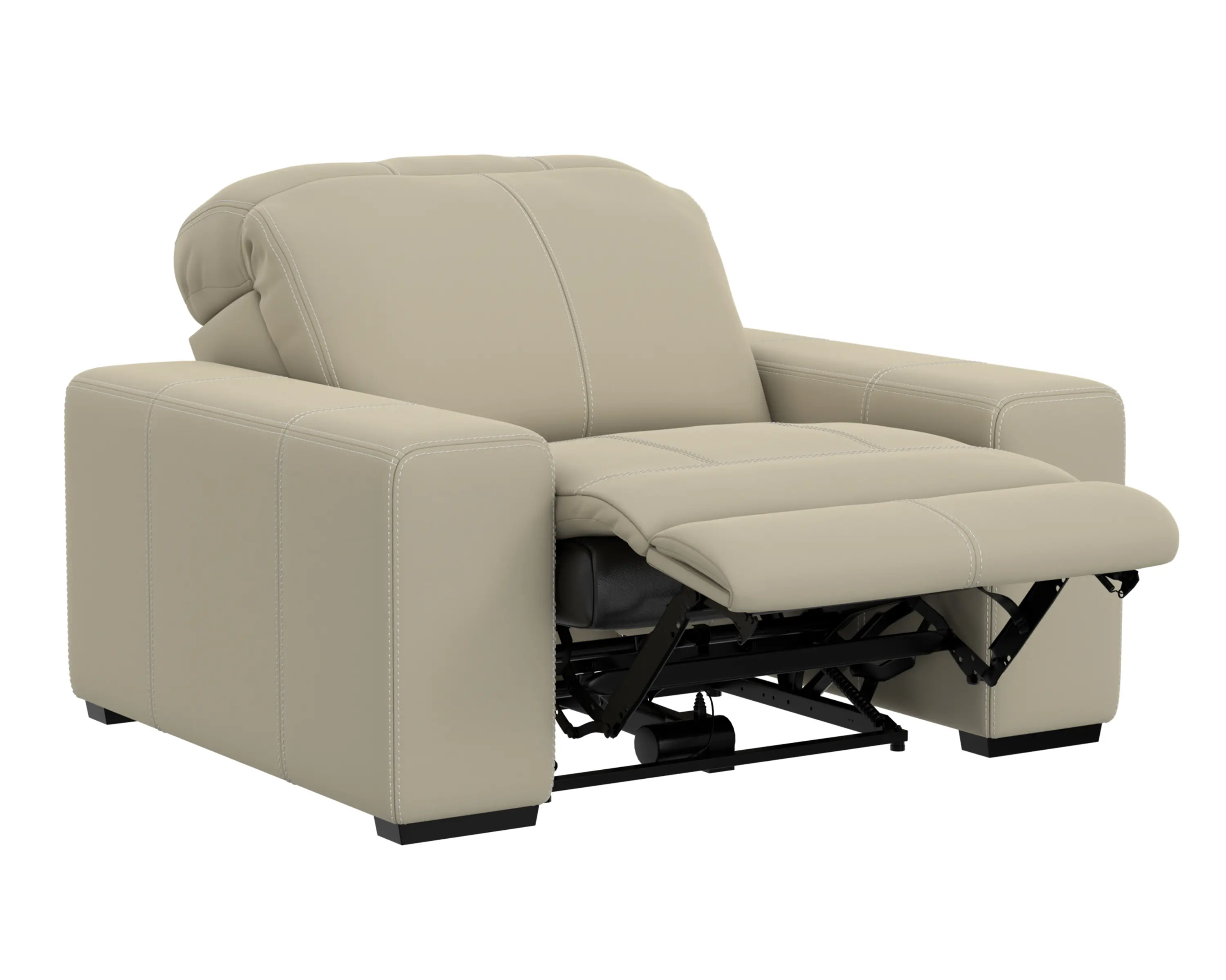 64410-7/1299-56/3099-56 Ferrara Smoke Off-White Leather Power Recliner-4