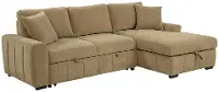 Pastrana Camel Brown Sleeper Sofa with Right-Arm Facing Chaise