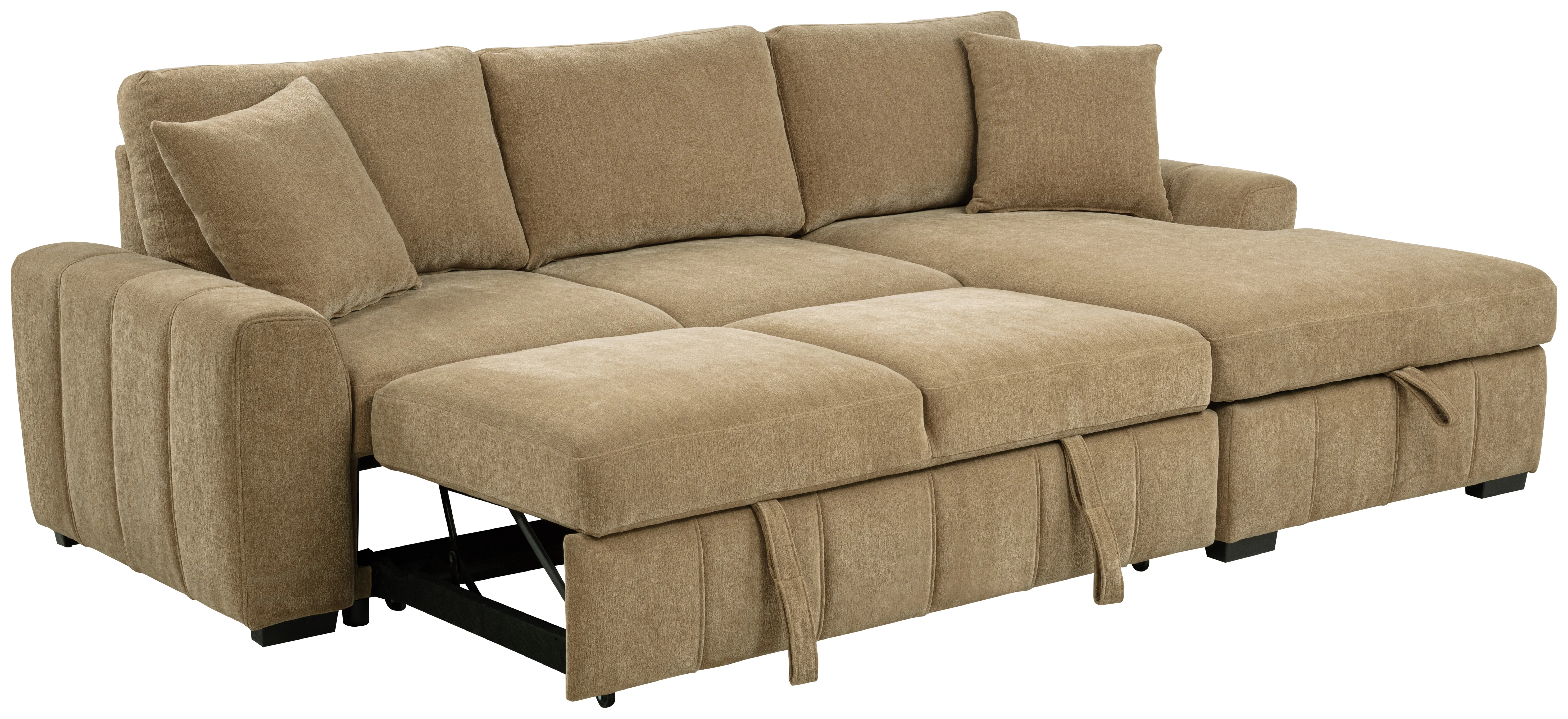 Pastrana Camel Brown Sleeper Sofa with Right-Arm Facing Chaise-3