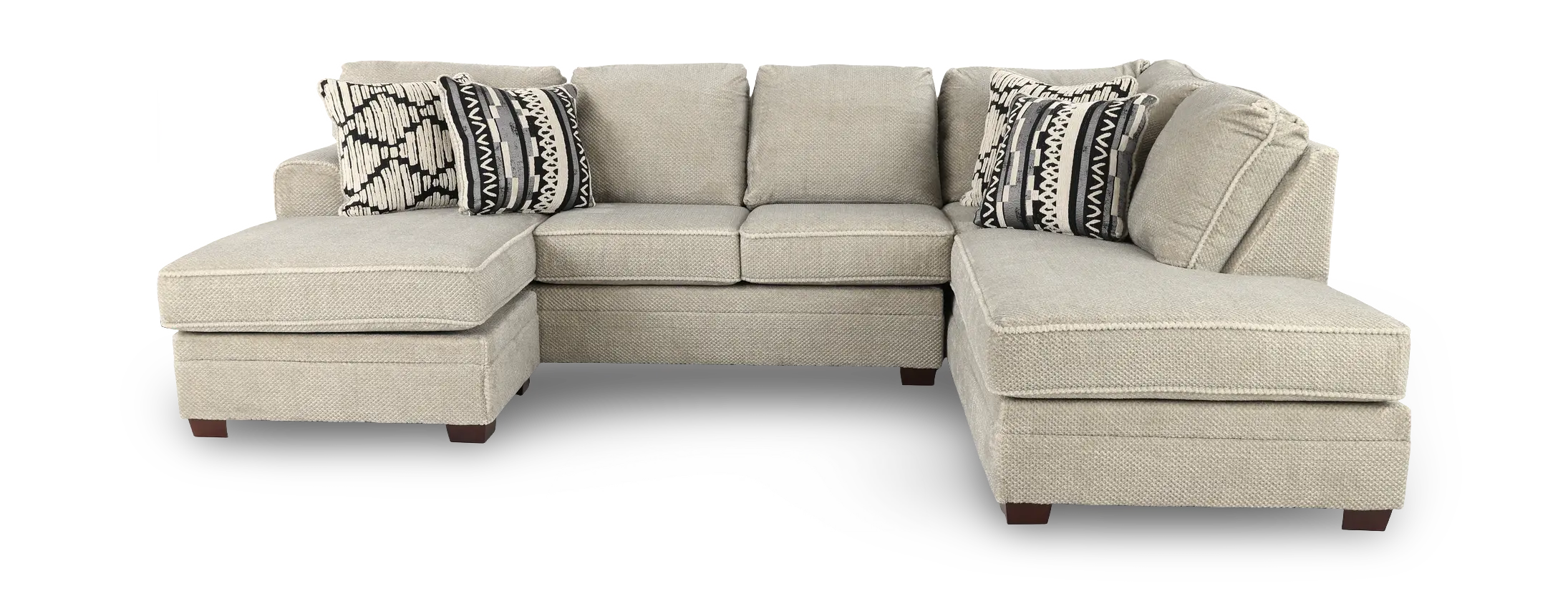 2PC/LEAH/OPT.1 Leah Taupe 2-Piece Left-Arm Facing Chaise Sofa-1