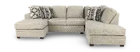 2PC/LEAH/OPT.1 Leah Taupe 2-Piece Left-Arm Facing Chaise Sofa