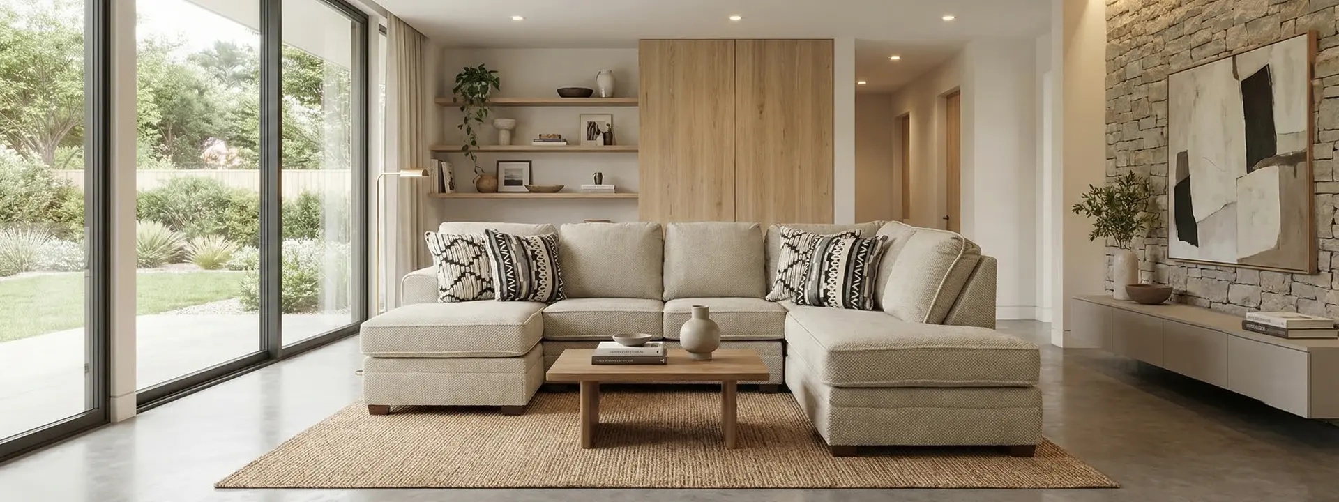 2PC/LEAH/OPT.1 Leah Taupe 2-Piece Left-Arm Facing Chaise Sofa-2