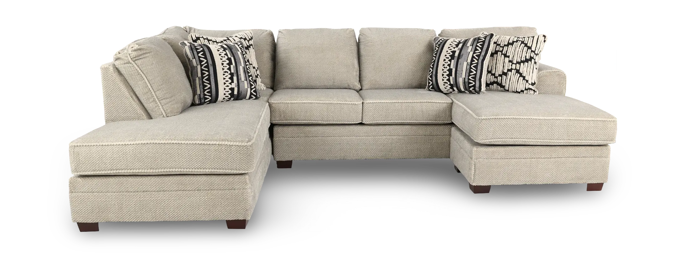 2PC/LEAH/OPT.2 Leah Taupe 2-Piece Right-Arm Facing Chaise Sofa-1