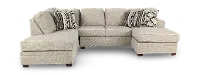 2PC/LEAH/OPT.2 Leah Taupe 2-Piece Right-Arm Facing Chaise Sofa