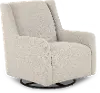 Serra Gray Boucle Swivel Glider Accent Chair